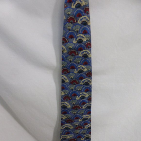 Sidae Fashion, fan print, necktie, 100% silk, Made In Korea - Picture 4 of 7